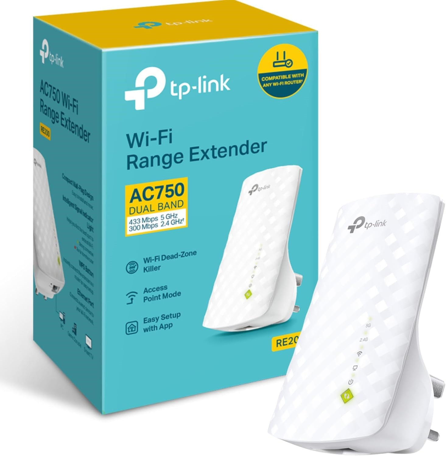tp-link RE200 Wi-Fi Range Extender (Wi-Fi 5)